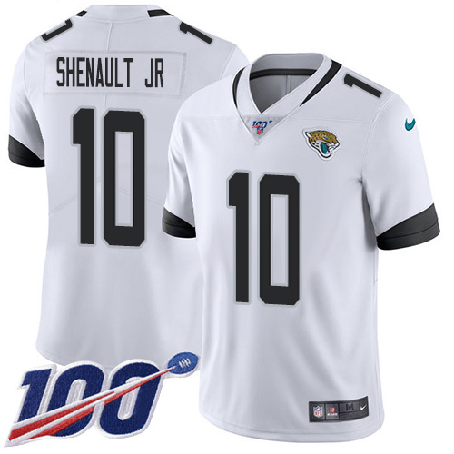 Men Nike Jacksonville Jaguars #10 Laviska Shenault Jr. White  Stitched NFL 100th Season Vapor Untouchable Limited Jersey->jacksonville jaguars->NFL Jersey